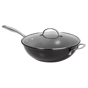 Curtis Stone Dura-Pan+ 11" Wok with Lid Refurbished - 1 of 3