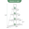 ODK Sailboat Shaped Bookshelf, Book Shelf, 4-Tier Ladder Design, Sturdy Free-Standing Storage Shelves, Space Saving for Living-Room Office Bedroom - 3 of 4