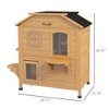 SKYONE Fir Wood 2-Tier Outdoor Cat House with Balcony, Weatherproof Roof, Openable Top & Removable - 3 of 4