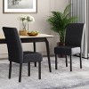 Christopher Knight Home Set of 2 Pertica Faux Leather Upholstered T Stitch Dining Chairs Midnight Black/Espresso - 2 of 4