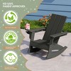 WestinTrends Ashore Outdoor HDPE Plastic Preschool Toddler Modern Adirondack Rocking Chairs (Set of 2) - 3 of 4