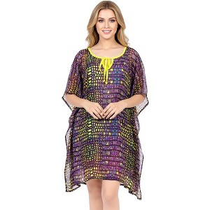 purple beach cover up dress Purple Boho Kaftan – Recycled Silk Beach Cover-Up & Summer Dress for Women One size main image 1