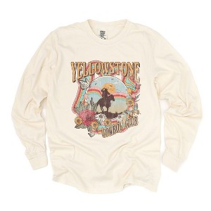 Simply Sage Market Women's Yellowstone Cowboy Club Long Sleeve Garment Dyed Tee - 1 of 3