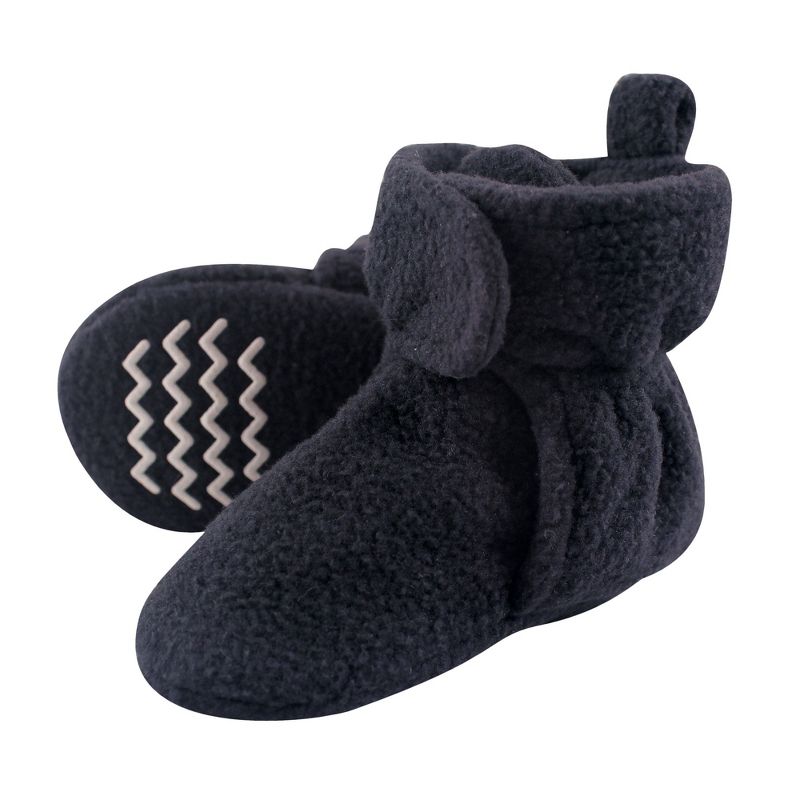 Hudson Baby Infant and Toddler Boy Cozy Fleece Booties, Navy, 1 of 4