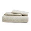 Peace Nest Floral Jacquard Cotton Linen Blend Duvet Cover Set, 3 Piece Bedding Set with Pillow Shams - 4 of 4