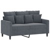 2-seater Sofa Dark grey Velvet (100% polyester), metal, textilene - 2 of 4