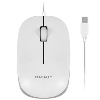 Macally USB-C Wired Computer Mouse with 3 Soft-Click Button & Scroll Wheel for Windows PC, Apple Ma