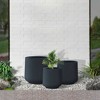 Rosemead Home & Garden 3pc Concrete Outdoor Planter Pot Black - 3 of 4