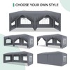 10x20 Pop Up Canopy Tent with 6 Removable Sidewalls, Commercial Heavy Duty Pop Up Canopy Tents for Parties, Large Tents with 3 Adjustable Heights - 2 of 4