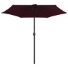vidaXL Outdoor Parasol with Aluminum Pole 106.3 in.x96.9 in. Bordeaux Red - 3 of 4