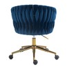 CAVINAS Modern Lambswool Office Chairs with Adjustable Legs, Home Office Desk Chairs with Hand Made Woven Backrest, Vanity Chairs with Wheels - 3 of 4