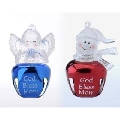 Roman 24ct Jingle Buddies God Bless and Jesus Loves Christmas Ornament Set 2.5"- Blue/Red