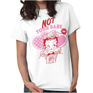 Biker Betty Boop Not Your Babe Womens Graphic T Shirt Tees Brisco Brands - 1 of 4
