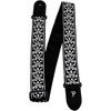 Perri's 2" Wide Black & White Tribal Design Jacquard Sewn on Nylon Webbing Backing & Leather Ends - 2 of 4