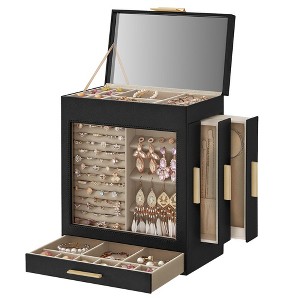 SONGMICS 5-Layer Jewelry Box with Large Mirror, Modern Jewelry Organizer with 3 Side Drawers, Jewelry Storage - 1 of 4