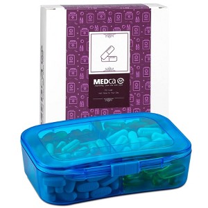 MEDca Vitamin Organizer: Travel Pill Organizer & 6 Compartment Daily Medicine Case Container for Organizing Your Pills, Medications, Supplements - 1 of 4