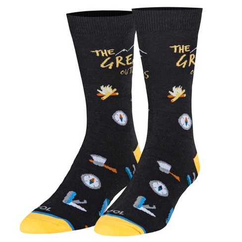 Cool Socks Hit The Trails Fun Print Novelty Crew Socks for Men & Women