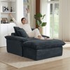 Pexfix 55 In. W Modern Cushioned Corduroy Single Seat Sofa With Pillows and Footrest Lounge Chair for Living Room Bedroom Apartment Office Dark Gray - 2 of 4