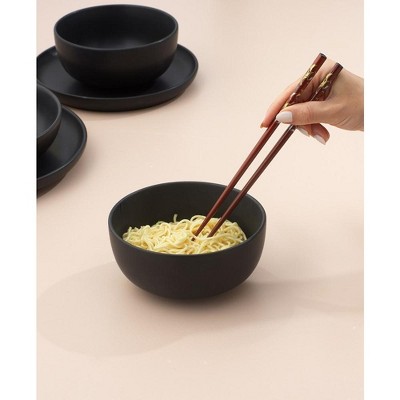 Matte Black Ceramic 18-Piece Dinnerware Set for 6