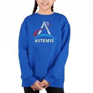 LA Pop Art NASA Artemis Logo - Girl's Word Art Crewneck Sweatshirt - 1 of 3
