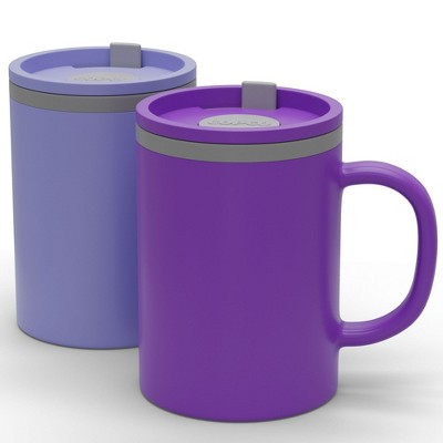 Copco Iconic Double Wall Insulated Coffee Mug with Handle, Durable & BPA-Free Reusable Plastic, 16 oz., Set of 2