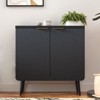 FONTOI Storage Cabinet, Sideboard Cabinet with Doors and Shelves, Buffet Cabinet with Waveform Panel for Dining Room - 2 of 4