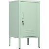 Acekool Lockable Metal End Table with Single Door, 2 Adjustable Shelves, Modern Minimalist Storage Cabinet for Bedroom and Living Room, Pink - 2 of 4
