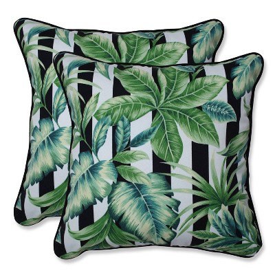 16.5" 2pk Freemont Palmetto Throw Pillows Black - Pillow Perfect