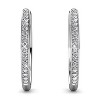 18k Gold Plated 25mm Hoop Earrings with Crystals for Women - 3 of 4