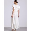 Allegra K Women's Wrap V Neck Sleeeveless Midi Pleated Dress - 3 of 4