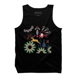 Men's Design By Humans Colorful Christmas Collage  By famenxt Tank Top - 1 of 4