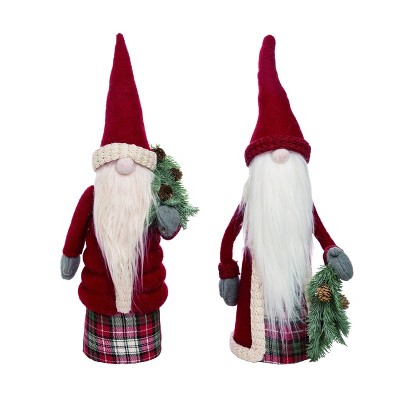 Transpac Foam 18 in. Red Christmas Santa Gnome  Set of 2