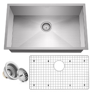 Miligore 10" Deep Single Bowl 16-Gauge Stainless Steel Undermount Kitchen Sink with Drain/Grid - 1 of 4