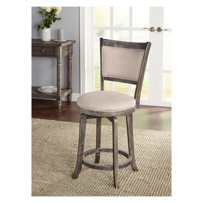 French Country Swivel Counter Height Barstool - Buylateral, 3 of 6