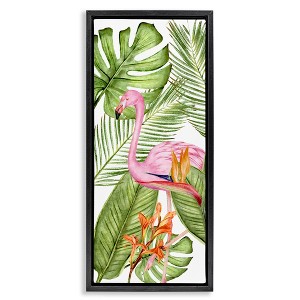 Stupell Industries Tropical Plants & Flamingo, 15" x 31" - 1 of 4
