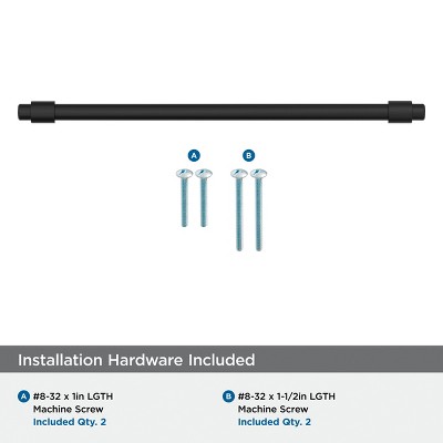 Matte Black Modern Industrial Bar Cabinet Pull with Mounting Hardware