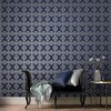 Lattice Sky Blue and Silver Geometric Paste the Wall Wallpaper - 2 of 4