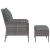 vidaXL Patio Chair with Footstool Gray Poly Rattan - 4 of 4