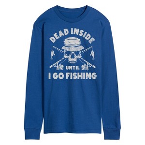 Men's - Instant Message - Dead Inside Until I Go Fishing Long Sleeve Graphic T-Shirt - 1 of 4