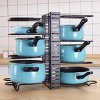 SEVOBAL Adjustable Pots and Pans Organizer Rack Cabinet Metal Pans Pots Lids Storage Holder Rack 3 DIY Kitchen Counter, Black, 15.99"*8.58"*2.34" - 2 of 4