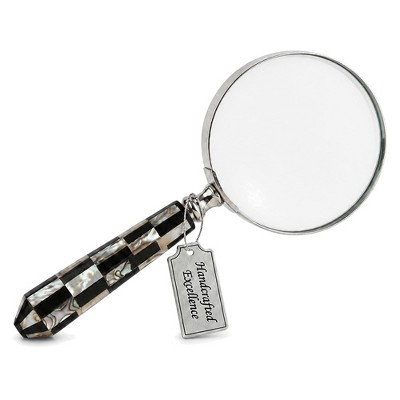 Store Indya Handheld Magnifier with Mother of Pearl Handle, 4 Inch Lens ...