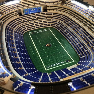 Ravens Nest 3D Stadium Art LED End Table with Tempered Glass Top