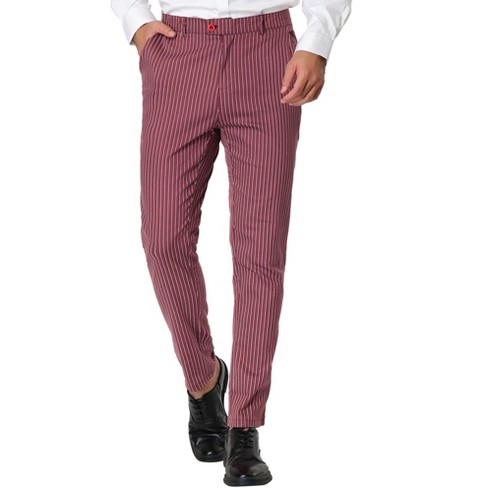 Lars Amadeus Men's Slim Fit Formal Business Prom Striped Printed Dress Pants - image 1 of 4