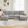 KTMBDW Modular Sectional Sofa, U-shaped Sofa Chenille Couch with Dual Chaise Lounges, Storage Pockets and Armrest Pillows for Living Room - 3 of 4