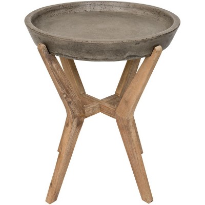 Celeste Dark Grey and Natural Concrete Round End Table