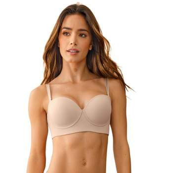 Allegra K Women's Lace Minimizer Adjustable Wide Straps Full Coverage  Wireless Bra And Panty Champagne 42e : Target