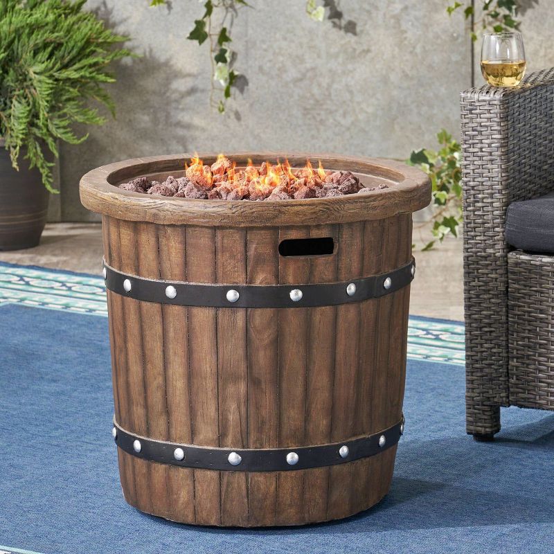 25&#34; Garland Concrete Fire Pit Dark Brown - Christopher Knight Home, 3 of 7