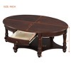 Damerin 45 Inch Vintage Oval Accent Coffee Table With Drawer,Storable Shelf-Walnut - 2 of 4