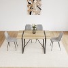 Vynxaria 4 Piece Set Beige/Gray Linen Spoon - Shaped Dining Chairs, Sturdy Black Legs - 3 of 4