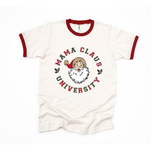Simply Sage Market Women's Mama Claus Circle Short Sleeve Ringer Tee - 1 of 3